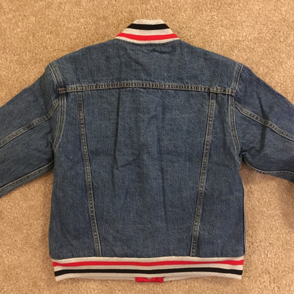 Levi’s Reversible Denim Bomber Varsity Jacket - Picture 7 of 8